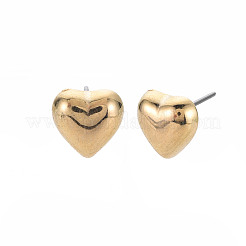 Heart Stud Earrings for Women&nbsp;EJEW-S213-02B-01G-RS