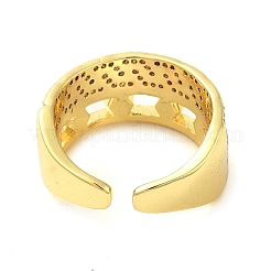 Brass Micro Pave Cubic Zirconia Cuff Rings&nbsp;RJEW-P102-15G