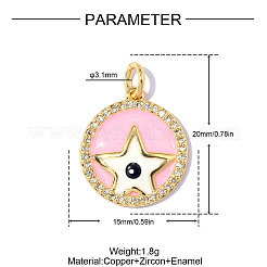 Brass Micro Pave Clear Cubic Zirconia Pendants&nbsp;CU-OY001-06G
