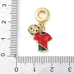 Rack Plating Brass Enamel European Dangle Charms&nbsp;KK-P287-13G