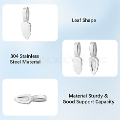 6Pcs 304 Stainless Steel Glue-on Flat Pad Pendant Bails&nbsp;STAS-BBC0010-77