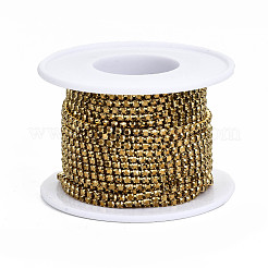 Electroplate Brass Rhinestone Strass Chains&nbsp;CHC-T006-SS6.5-01G