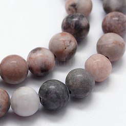 Natural Pink Zebra Jasper Beads Strands&nbsp;G-I199-26-10mm