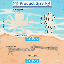 Ocean Theme Wood Pendant Decorations&nbsp;HJEW-WH20016-01A