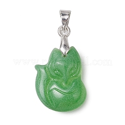 Fox Gradient Color Baking Paint Transparent Glass Pendants&nbsp;PALLOY-JF03271-01