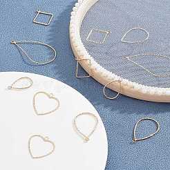 48Pcs 6 Style Brass Pendants&nbsp;KK-BC0002-23