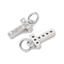 SHEGRACE Brass Micro Pave Clear Cubic Zirconia Pendants&nbsp;XGRQ29361-394P-T