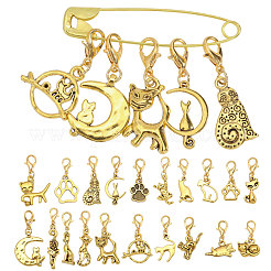 12Pcs 4 Styles Alloy Pendant Locking Stitch Markers&nbsp;HJEW-PH02471