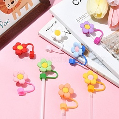 16Pcs 8 Colors PVC Dustproof Straw Caps&nbsp;AJEW-CJ0001-28