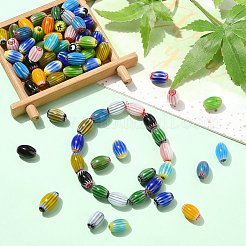 90Pcs 15 Colors Handmade Millefiori Lampwork Beads&nbsp;LAMP-CJ0002-31
