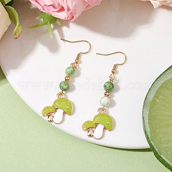 Real 18K Gold Plated Alloy Enamel Dangle Earrings&nbsp;EJEW-JE05667-03