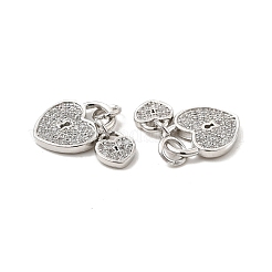 Brass Micro Pave Clear Cubic Zirconia Charms&nbsp;KK-E068-VB175