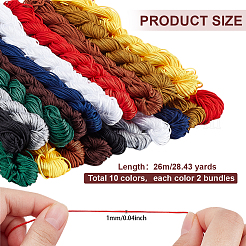 20 Bundles 10 Colors Nylon Braided Cord&nbsp;NWIR-PH0002-37