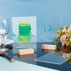 Transparent Acrylic Place Card & Wood Card Holder Set&nbsp;AJEW-WH0342-23