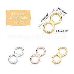 72Pcs 3 Style Brass Multi-strand Links&nbsp;ZIRC-FH0001-04