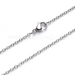 Non-Tarnish 304 Stainless Steel Cable Chain Necklace&nbsp;NJEW-S420-007A-P
