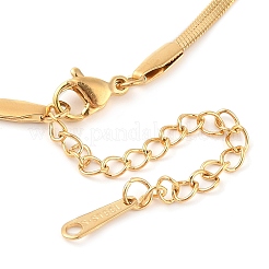 304 Stainless Steel Crystal Rhinestone Flat Snake Chain Bowknot Pendant Necklaces for Women&nbsp;NJEW-Z046-03G