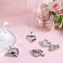 4Pcs 316 Stainless Steel Locket Pendants&nbsp;STAS-BBC0005-07