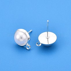 Brass Stud Earring Findings&nbsp;KK-WH20013-07S