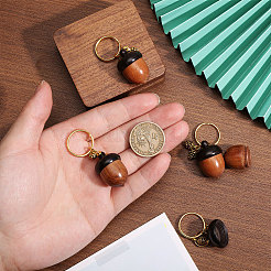 4Pcs Wood & Alloy Keychain&nbsp;KEYC-CA00005