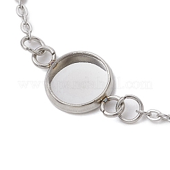 304 Stainless Steel Round Cabochon Setting Bracelets&nbsp;BJEW-JB11092-02