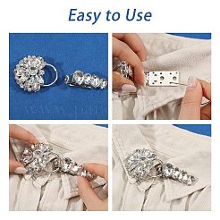 2Pcs Flower Alloy Rhinestone Snap Lock Clasps&nbsp;FIND-FH0018-22A