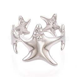 304 Stainless Steel Cuff Rings for Women&nbsp;RJEW-N052-09P