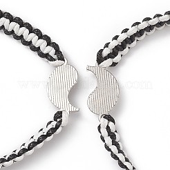2Pcs 2 Color Alloy Enamel Yin Yang Matching Pendant Necklaces Set&nbsp;BJEW-TA00186