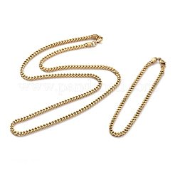 304 Stainless Steel Rope Chains Bracelets & Necklaces Jewelry Sets&nbsp;SJEW-I206-03A-G