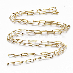 304 Stainless Steel Textured Paperclip Chains&nbsp;CHS-S006-JN954-2