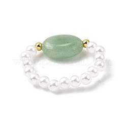 Natural Green Aventurine Bead Stretch Rings for Women&nbsp;RJEW-JR00913