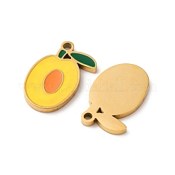 Fruit Seris 304 Stainless Steel Enamel Charms&nbsp;STAS-U060-03G-08