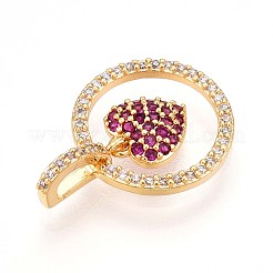 Brass Micro Pave Cubic Zirconia Pendants&nbsp;KK-N261-23B-G