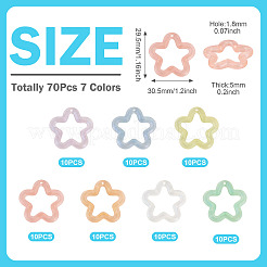 70Pcs 7 Colors Transparent Luminous Acrylic Pendants&nbsp;TACR-TA0001-65