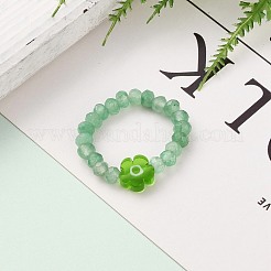 Dyed Natural Malaysia Jade Rondelle Beads Stretch Rings&nbsp;RJEW-JR00313