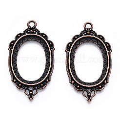 Zinc Alloy Link Cabochon Settings&nbsp;X-PALLOY-WH0001-35R