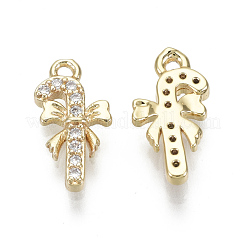 Brass Micro Pave Clear Cubic Zirconia Charms&nbsp;KK-S348-525-NF