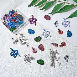 DIY Snake & Leaf Drop Earring Making Kit&nbsp;DIY-SZ0007-59