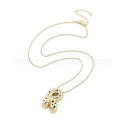 Brass Micro Pave Cubic Zirconia Letter Pendant Necklaces&nbsp;LS-KK-Z069-01G-R