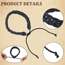 2Pcs PU Leather Cord Braided Bracelets for Men Women&nbsp;BJEW-CL0001-37A