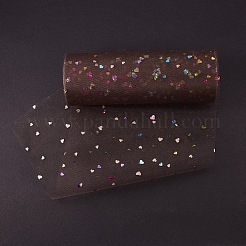 Heart Glitter Sequin Deco Mesh Ribbons&nbsp;OCOR-BC0007-26