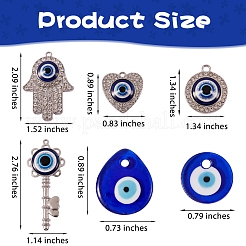 6Pcs 6 Style Evil Eye Pendants Kit for DIY Jewelry Making&nbsp;DIY-SZ0005-80A