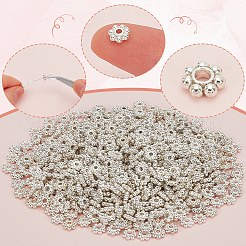 600Pcs Alloy Daisy Spacer Beads&nbsp;FIND-SP0002-12B-S