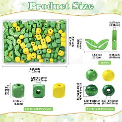 140Pcs 6 Styles Spray Painted Wooden Beads&nbsp;WOOD-FS0002-54