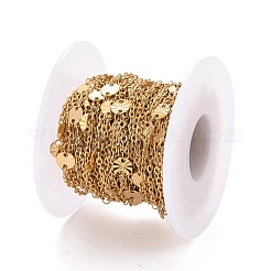 PVD Vacuum Plating 304 Stainless Steel Flat Round Link Cable Chains&nbsp;CHS-E006-07G