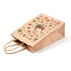 Christmas Theme Printed Kraft Paper Bags with Handles&nbsp;ABAG-M008-08G