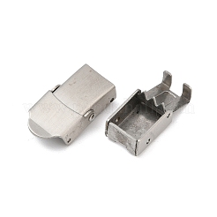 304 Stainless Steel Watch Band Clasps&nbsp;STAS-U055-01B-P