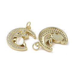 Brass Micro Pave Cubic Zirconia Pendants&nbsp;KK-G485-14G