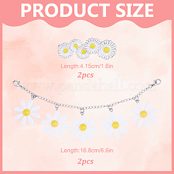 4Pcs 2 Styles 304 Stainless Steel Boot Strap Chains & Alloy Enamel Shoe Decoration&nbsp;HJEW-DR00292