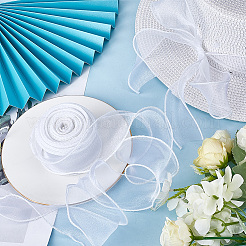 2 Rolls Polyester Chiffon Ribbon&nbsp;DIY-CP0010-71